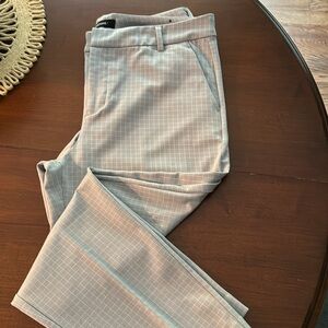Liverpool Gray Plaid Pants straight leg size 14 .dressy euc worn one time